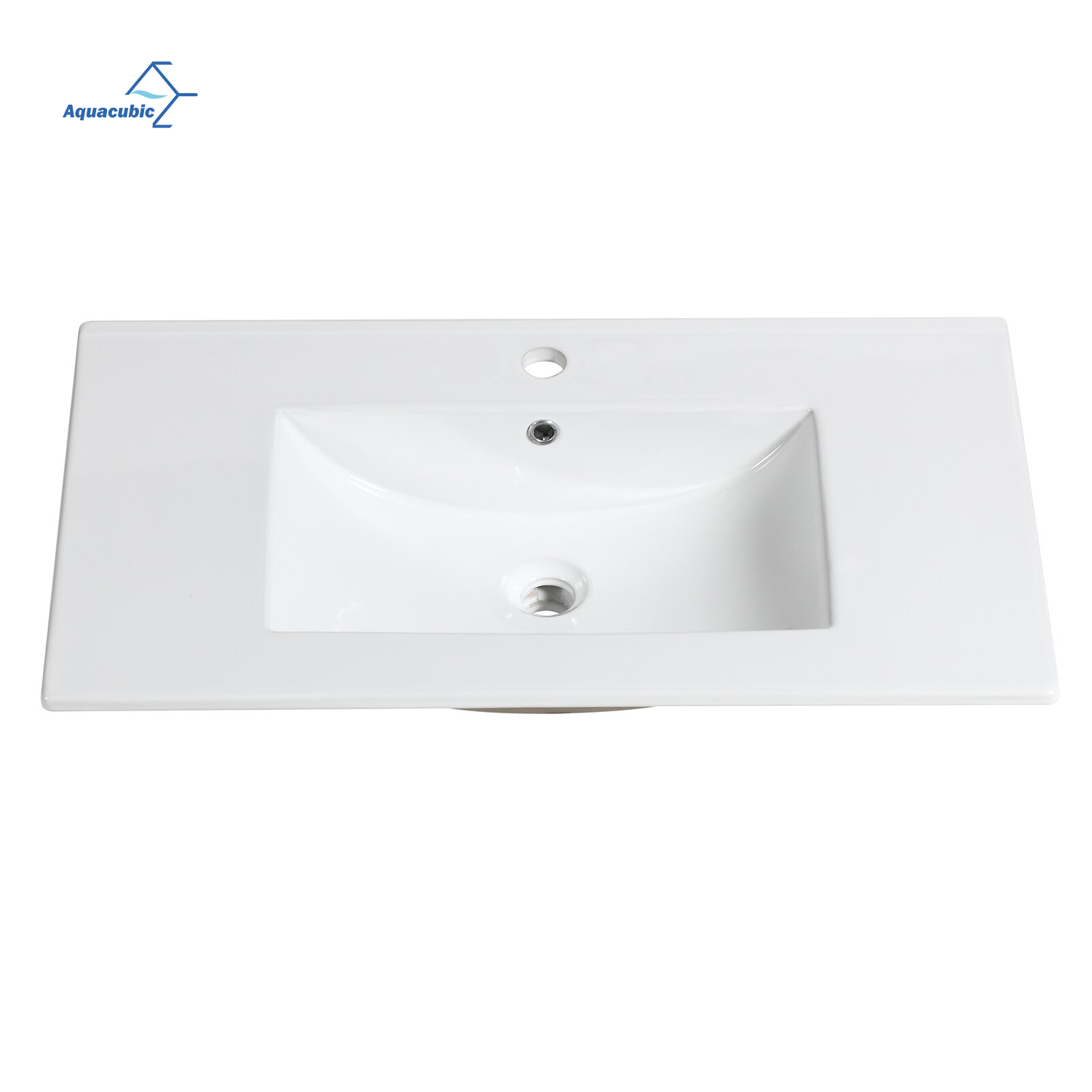 Lavabo de cerámica del fregadero del cuarto de baño del lavabo del lavabo rectangular de la encimera del gabinete moderno de 40 pulgadas