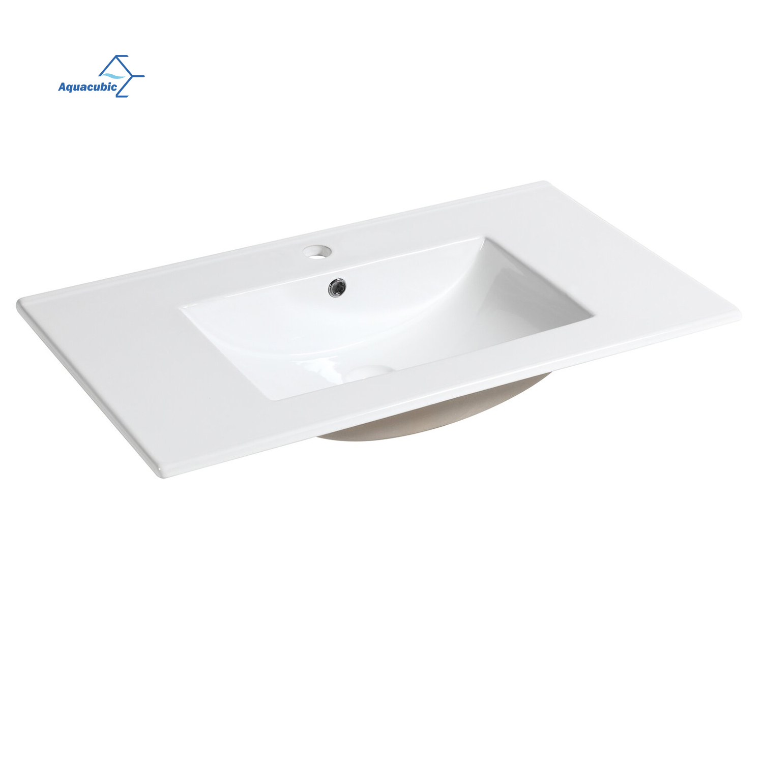 Lavabo de cerámica del fregadero del cuarto de baño del lavabo del lavabo rectangular de la encimera del gabinete moderno de 40 pulgadas