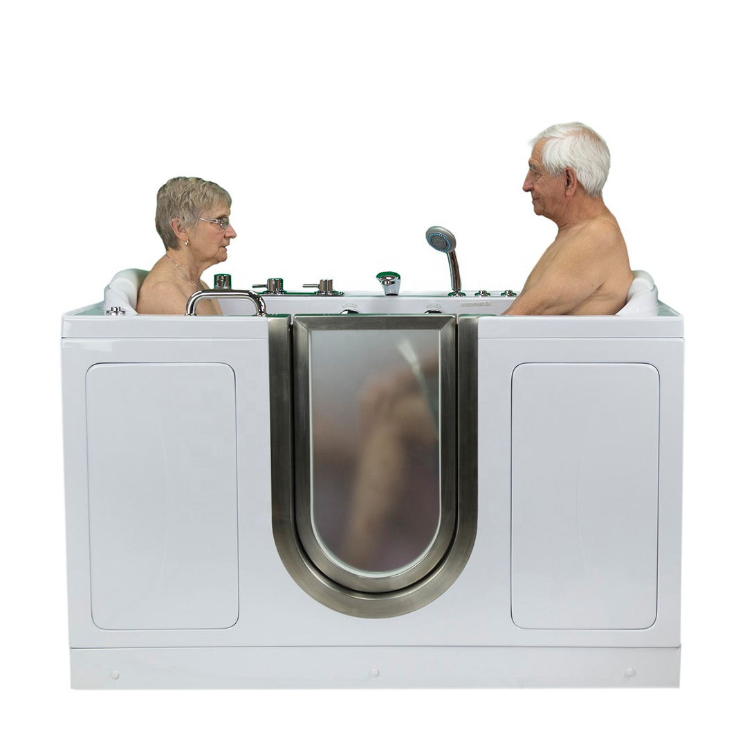 Bañera estándar de EE. UU. de 2 asientos sin hidromasaje en color blanco para personas mayores discapacitadas y mayores
