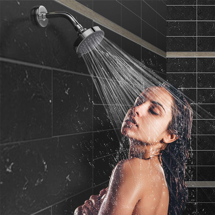 Cabezal de ducha Aquacubic, cabezal de ducha fijo tipo lluvia, rociador superior redondo de alta presión de 4 pulgadas con bola giratoria