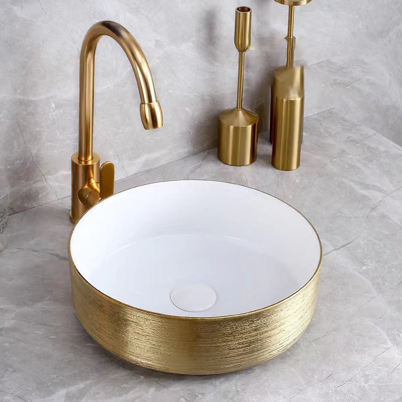 Lavabo de encimera galvanizado, artículos sanitarios coloridos de lujo de diseñador de China, lavabo de baño, lavabo artístico