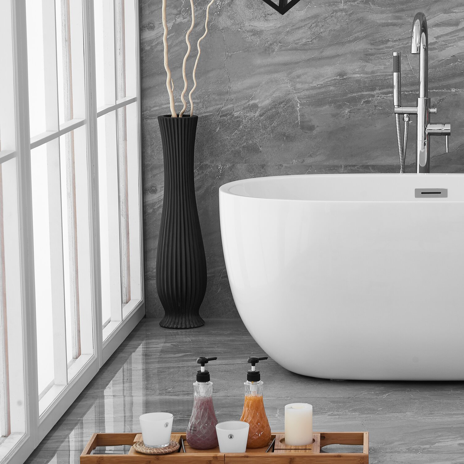 Bañera de piedra artificial de borde fino de estilo Popular, bañera de baño independiente de superficie sólida acrílica para hotel