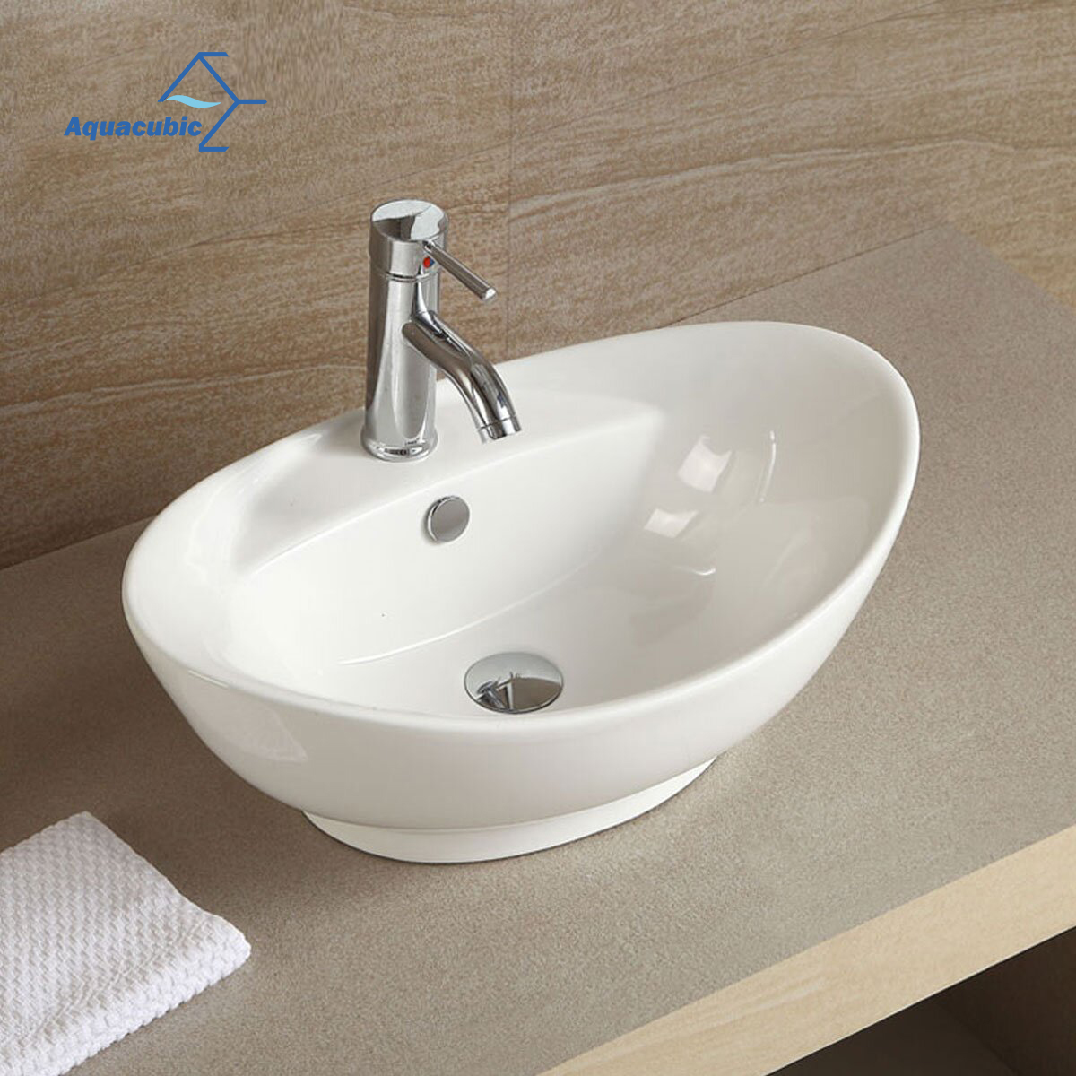 Lavabos ovalados de cerámica para baño, lavabos blancos o dorados, lavabos para tocador de baño