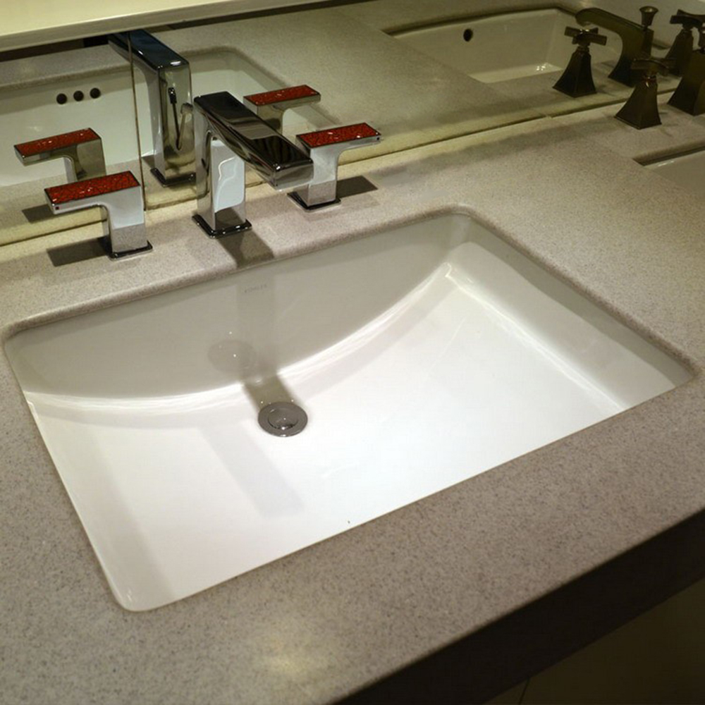 Lavabo de baño de cerámica bajo encimera, lavabo de baño de cerámica, rectangular, Cupc, blanco, moderno, para el hogar, accesorios de baño