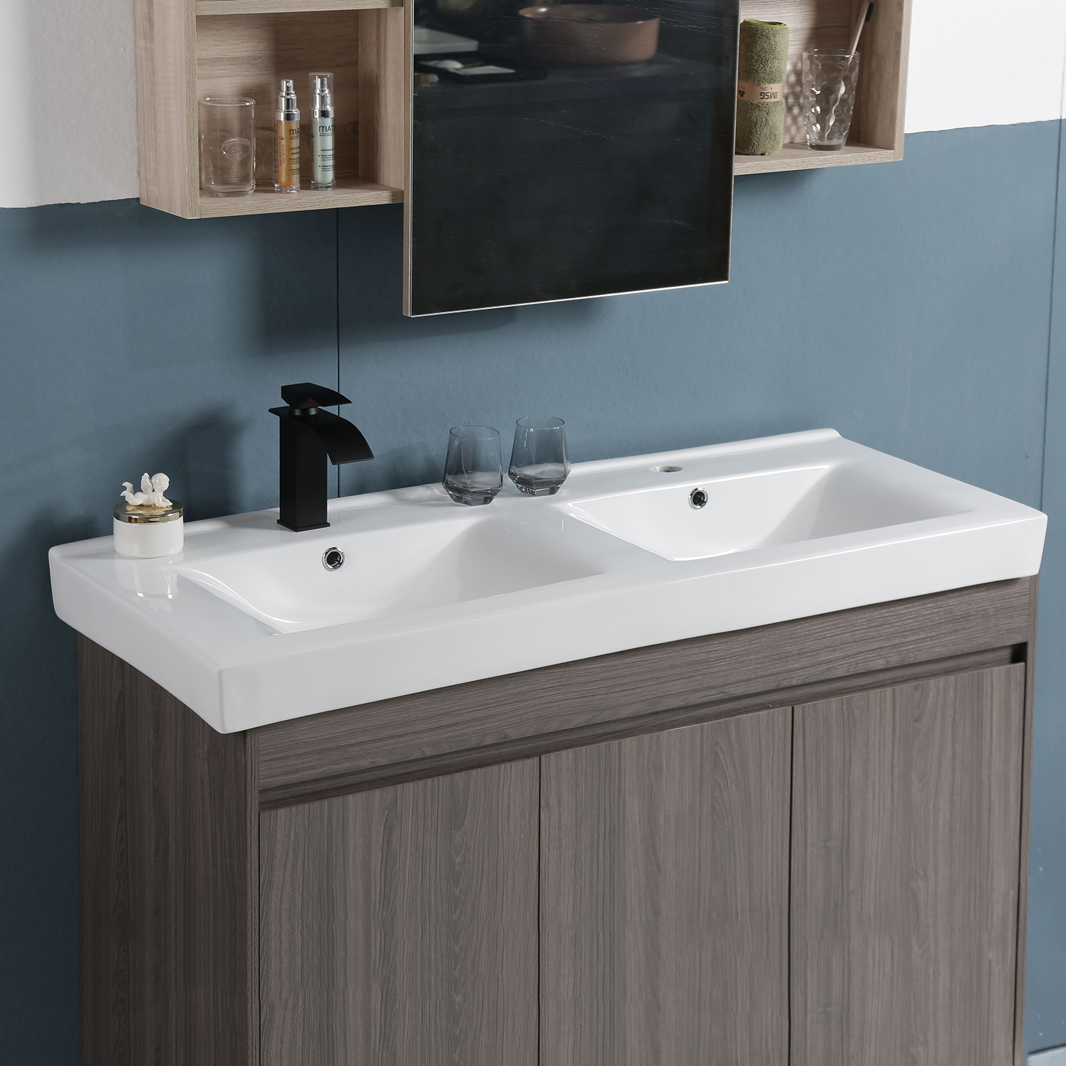 Lavabo de tocador moderno CUPC, lavabo de mano, tocador de baño, lavabo doble, lavabo de cerámica para baño