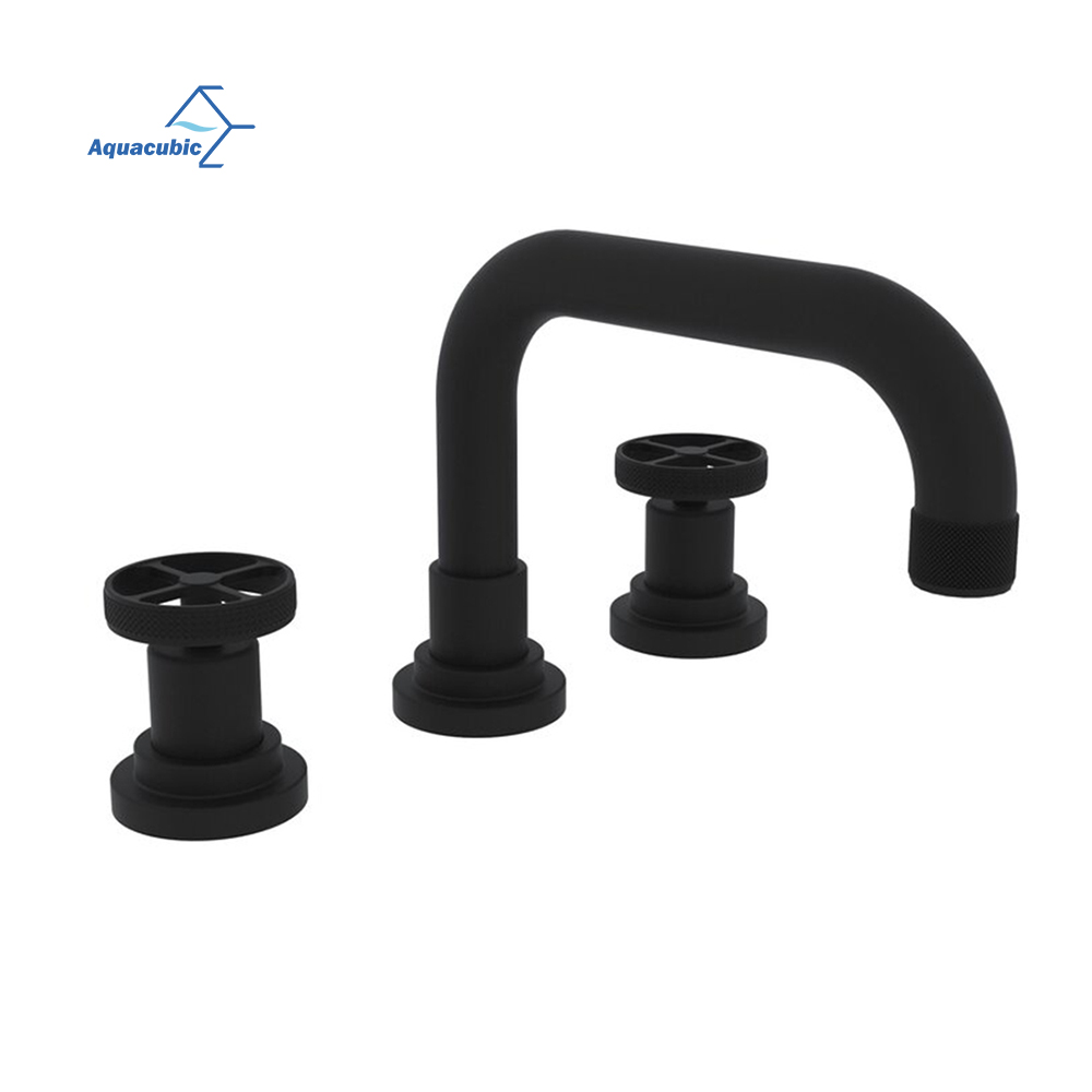 Grifo monomando para lavabo de doble manija, moderno, con 3 orificios, para baño