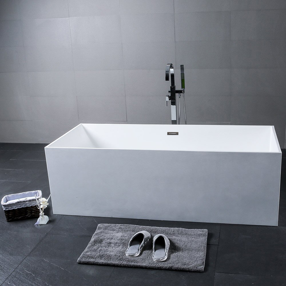 Bañera independiente moderna personalizada, bañera de lujo de América del Norte, bañera de inmersión de acrílico blanco