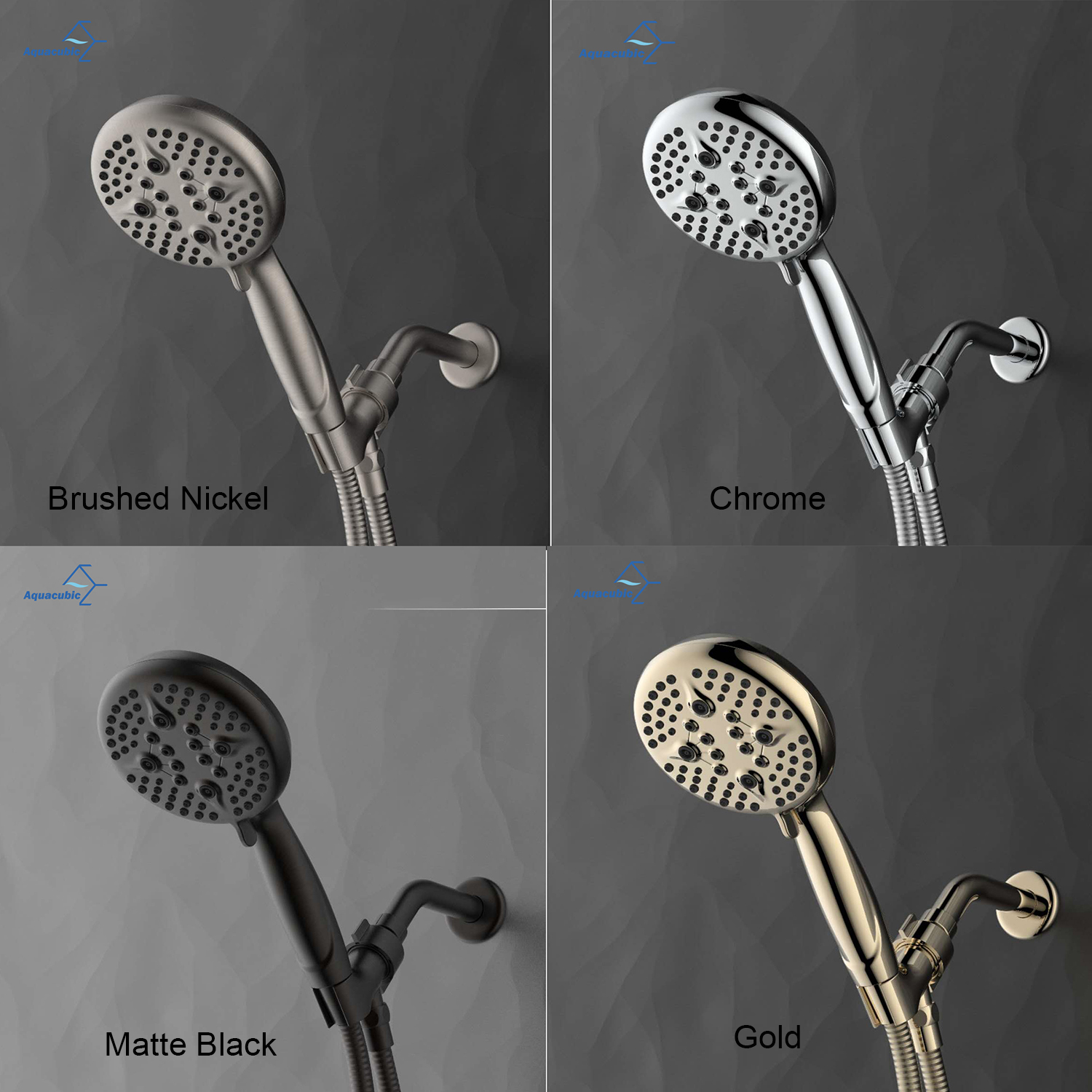 Cabezal de ducha de alta presión de 5 pulgadas con cabezal de ducha de mano, 5 configuraciones de rociado