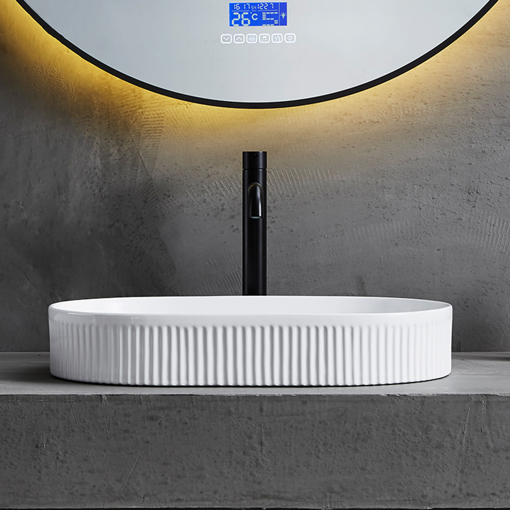 Lavabo artístico para baño, lavabo ovalado de estilo Simple nórdico, lavabos para baño, lavabos para Hotel y hogar