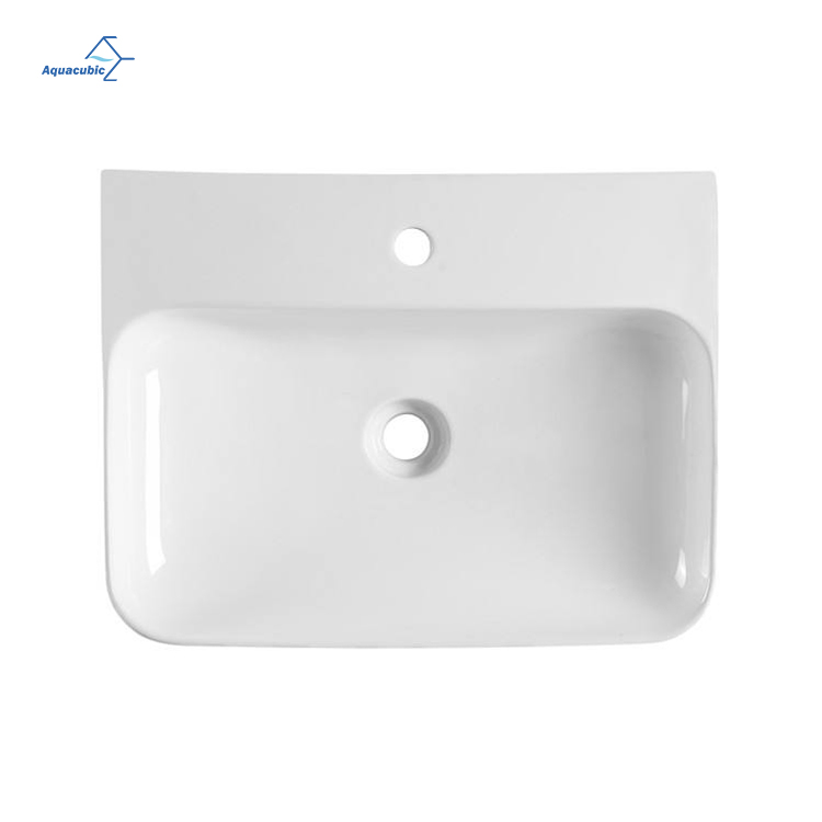 Lavabo tipo recipiente para baño, lavabo a mano, encimera, lavabos de baño rectangulares modernos