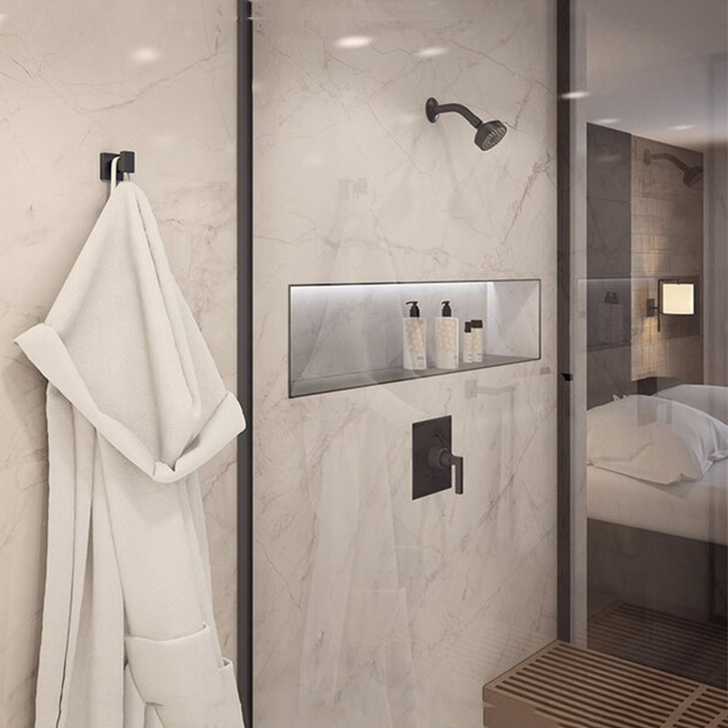 Aquacubic Oro cepillado Sistema de ducha completo montado en la pared Grifo para bañera y ducha