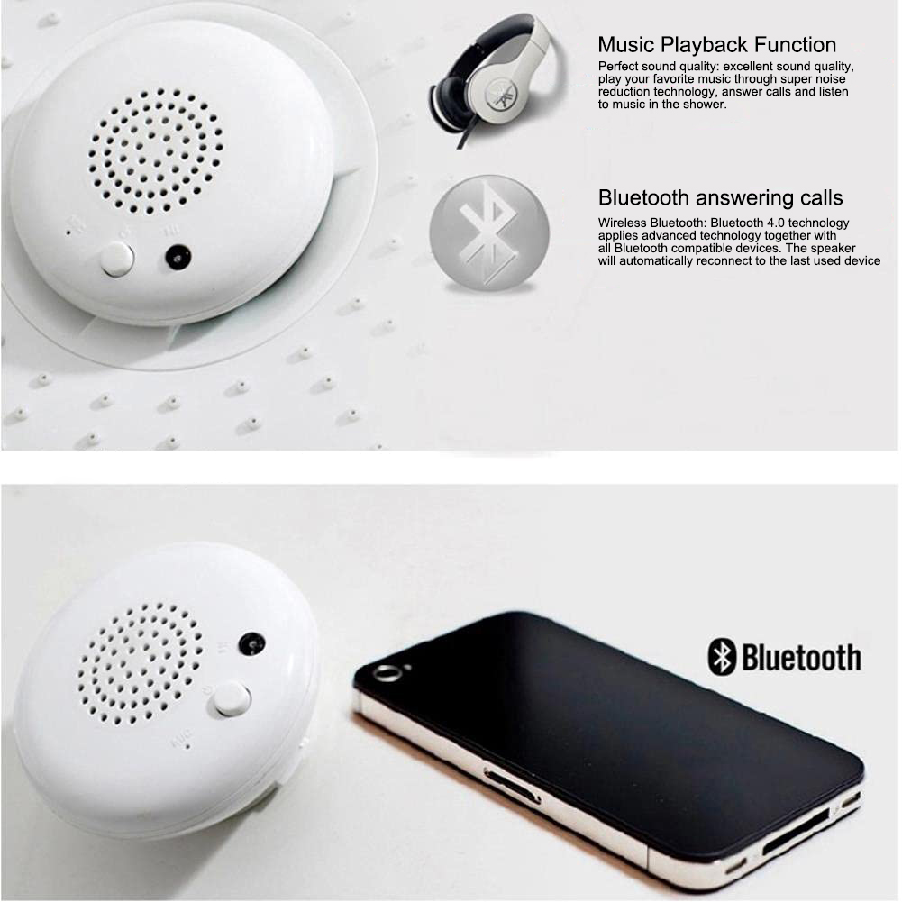 Cabezal de ducha de repuesto Bluetooth ajustable con música inalámbrica y altavoz resistente al agua para su teléfono