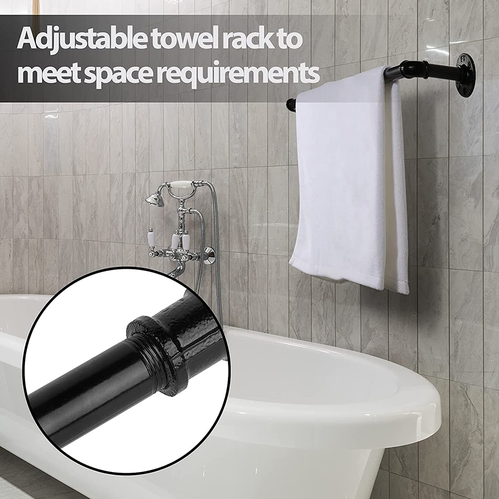 Juego de accesorios de baño de tubería industrial galvanizada, moderno y elegante, color negro, de Pipe Decor, kit de 4 piezas