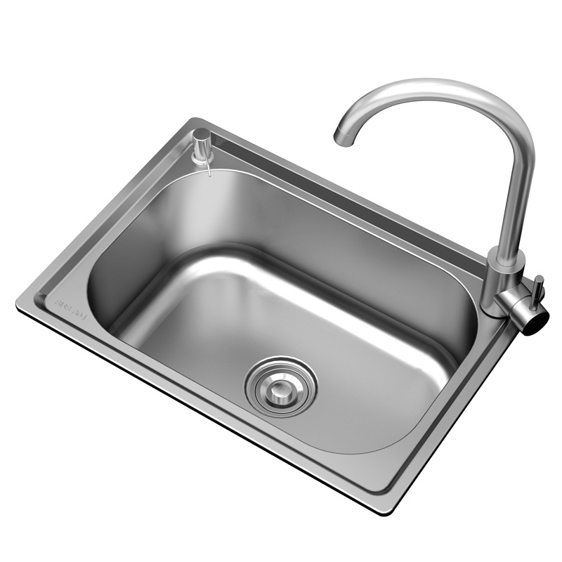 Fábrica de China Fregadero de cocina prensado / estirado de acero inoxidable de 600 x 450 x 210 mm