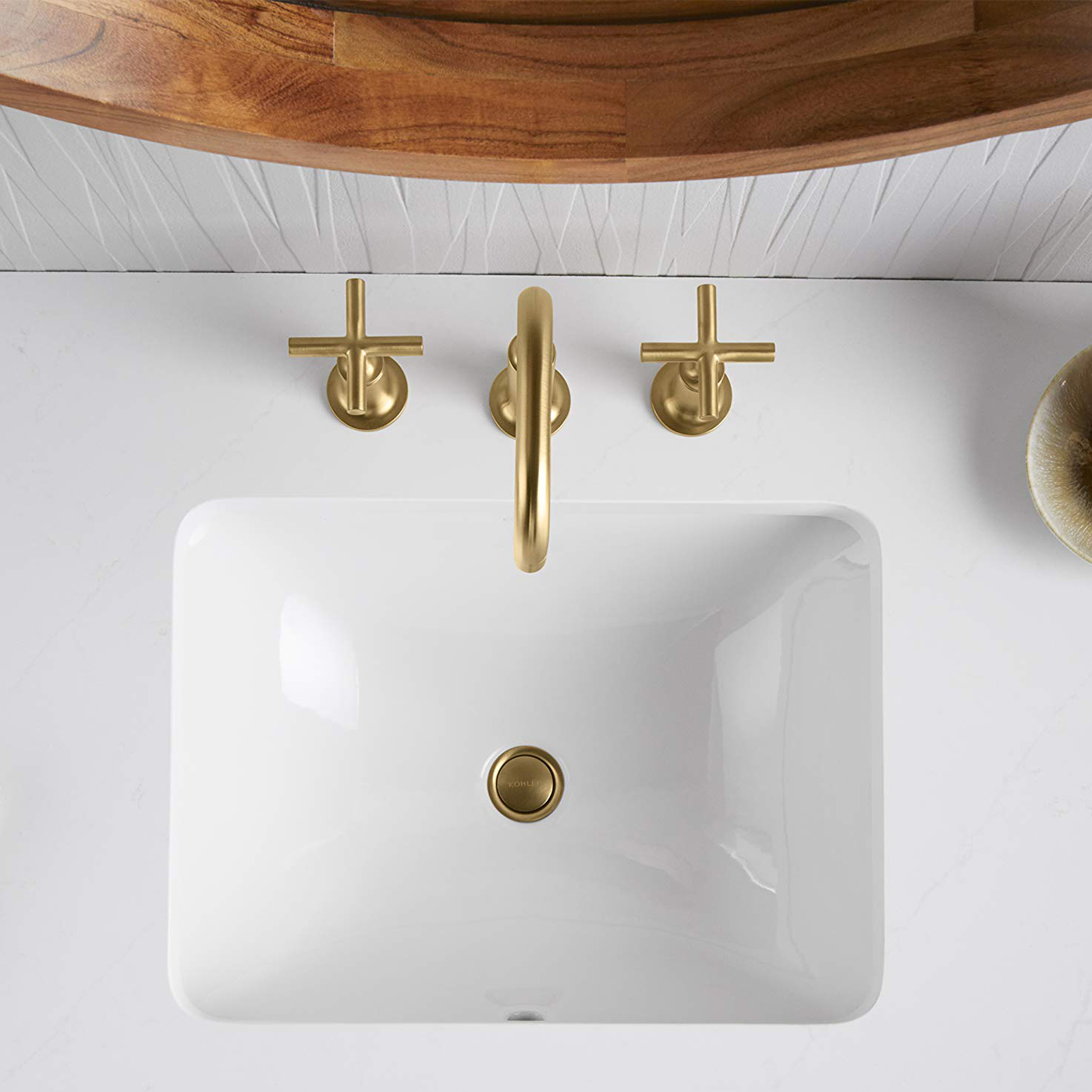 Grifo de lavabo de baño cromado de latón macizo de 3 orificios muy vendido Aquacubic