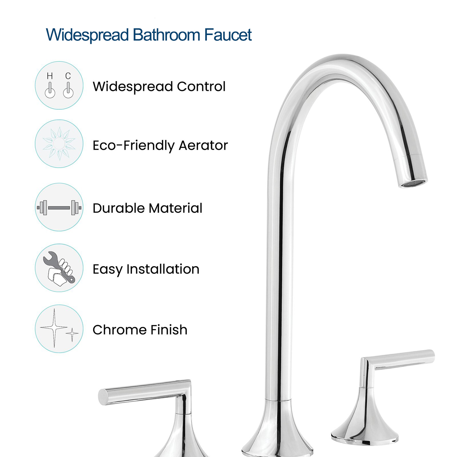 Aquacubic Chrome generalizado 2 manijas grifo de lavabo de baño contemporáneo grifo de lavabo sin plomo