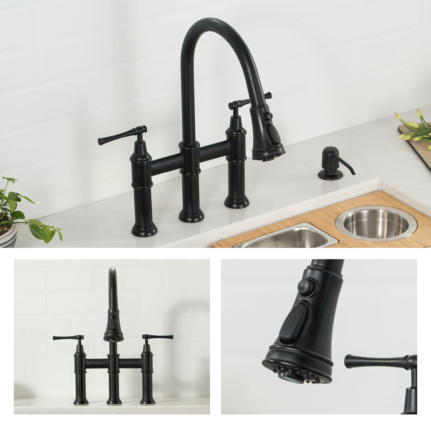 Cocina Excelente grifo de fregadero clásico Grifo de puente