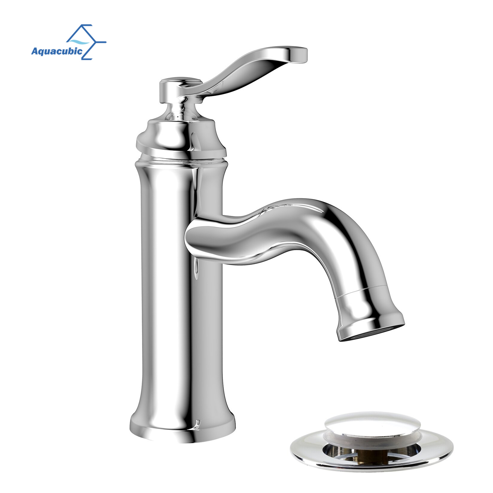Grifo de baño de un solo orificio de lujo moderno con lavabo