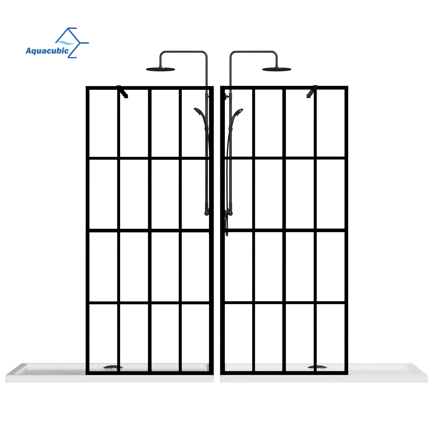 Diseño personalizado, mampara de baño negra de un solo panel sin marco de 8 mm, puertas de ducha de vidrio sin cita previa