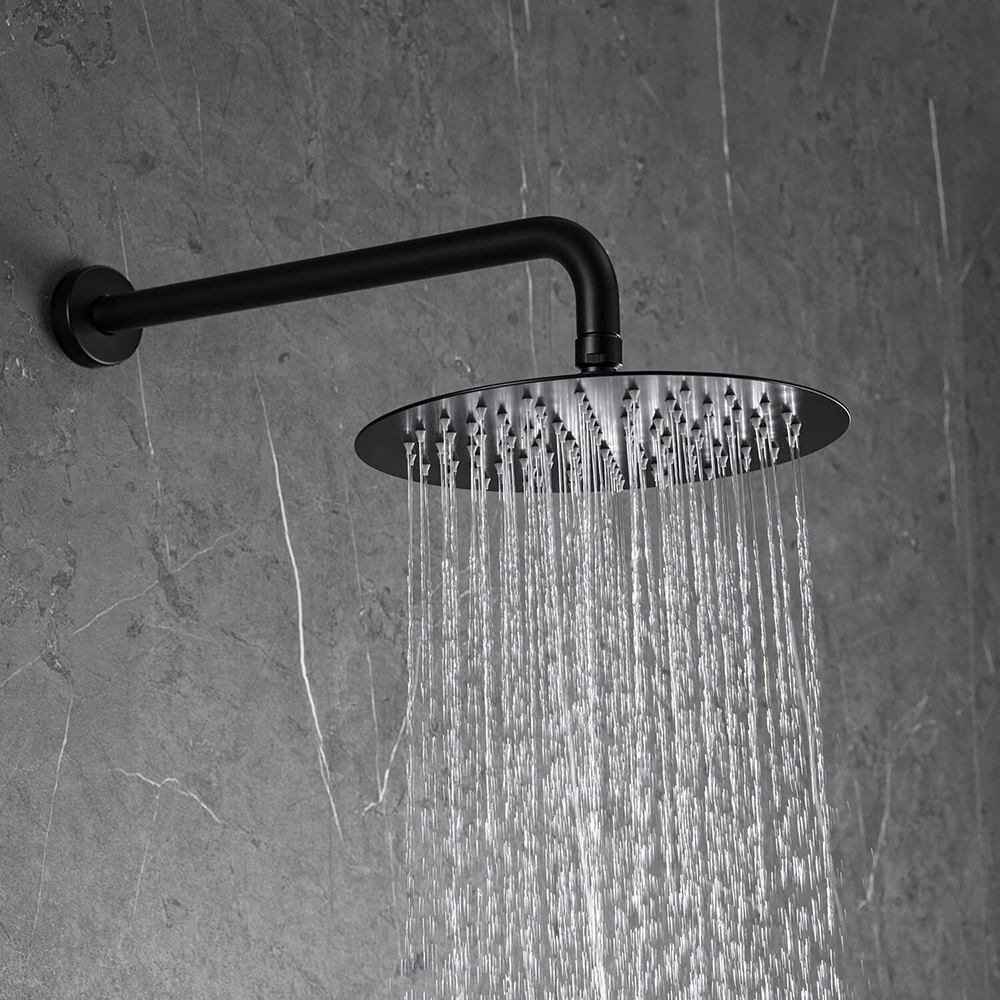 Aquacubic montaje en pared 10 'cabezal de ducha de lluvia redondo juego de grifo de ducha de doble manija con ducha de mano