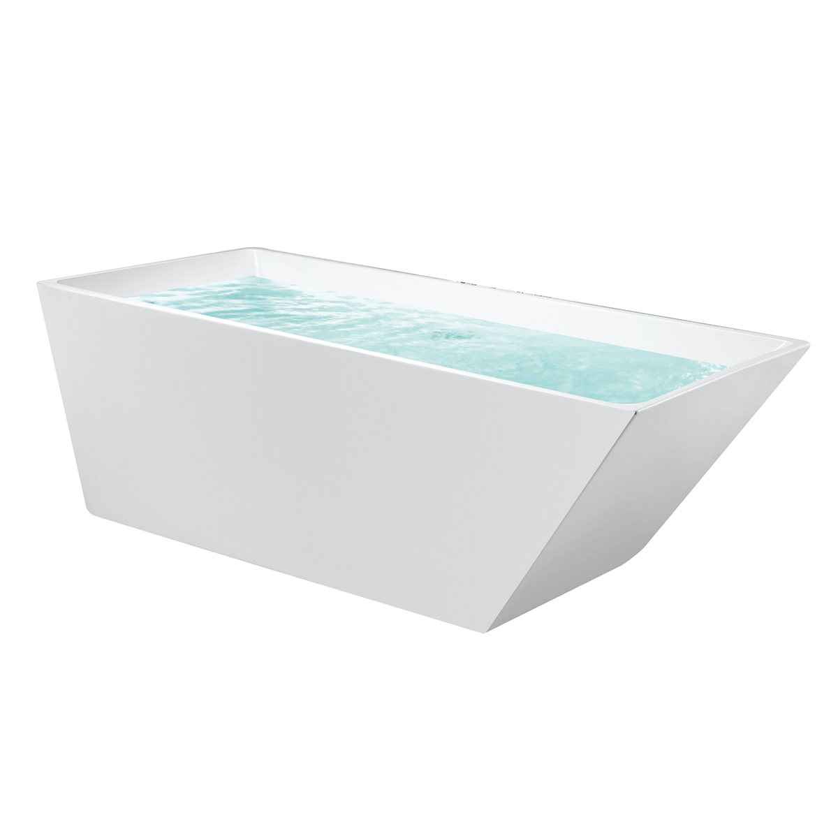 Tina de baño caliente de acrílico blanco Bañera independiente con fibra de vidrio