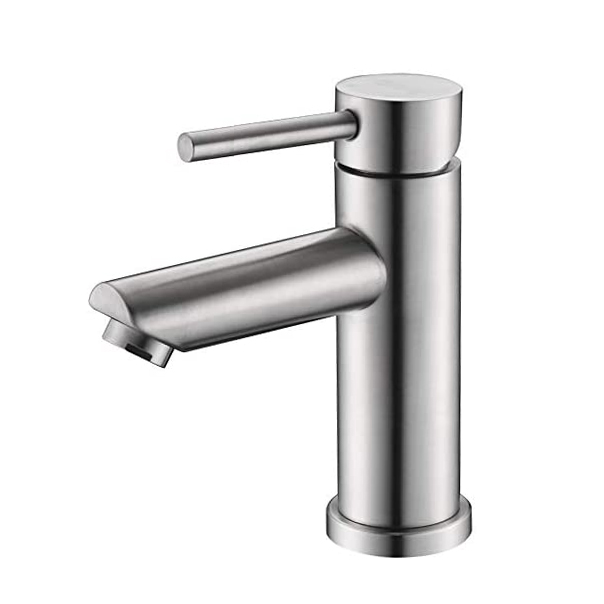 Grifo para lavabo de baño de níquel cepillado de acero inoxidable con certificación cUPC Aquacubic