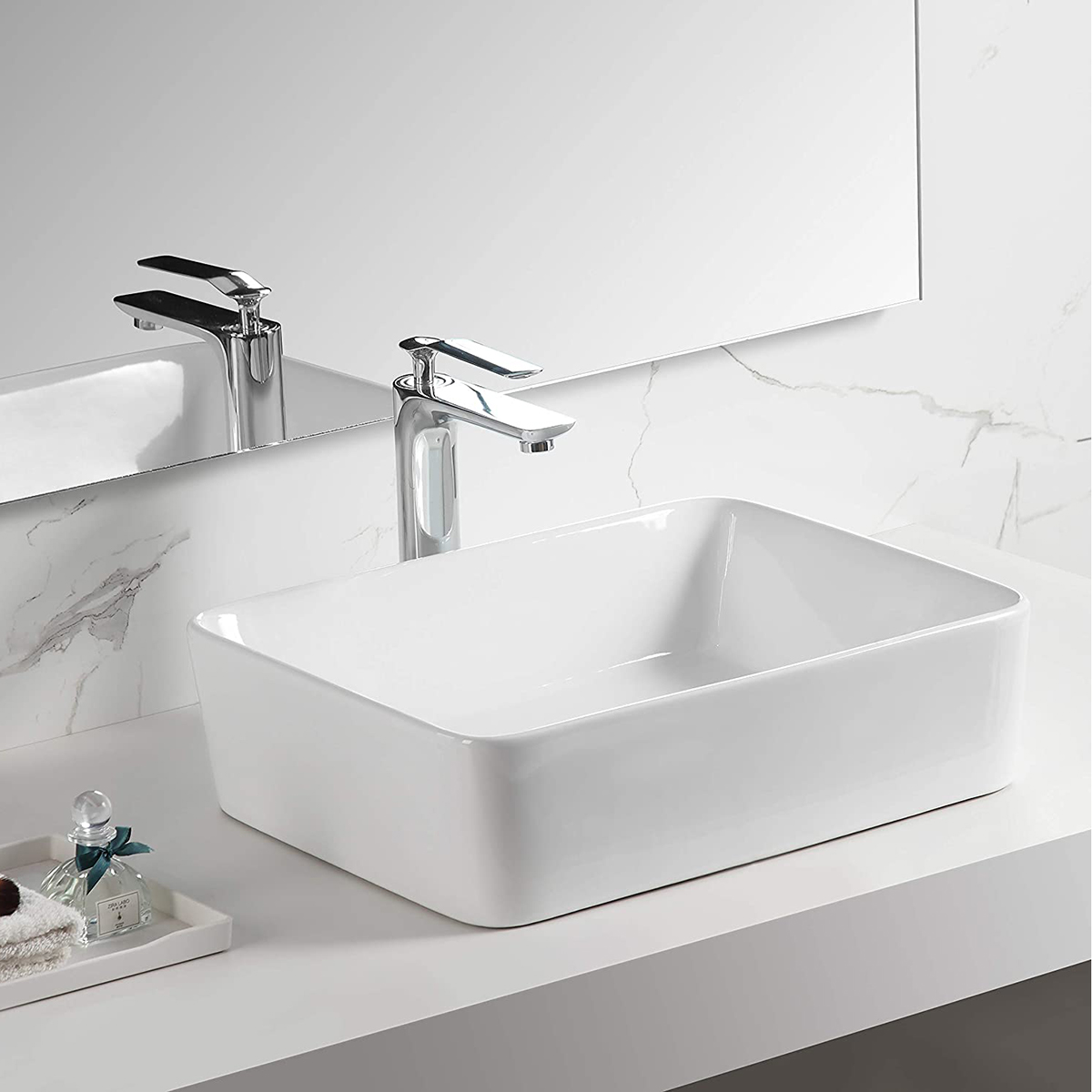 Fregadero/lavabo blancos de cerámica del cuarto de baño de la encimera de la arcilla refractaria de la porcelana del hotel profesional de la fabricación