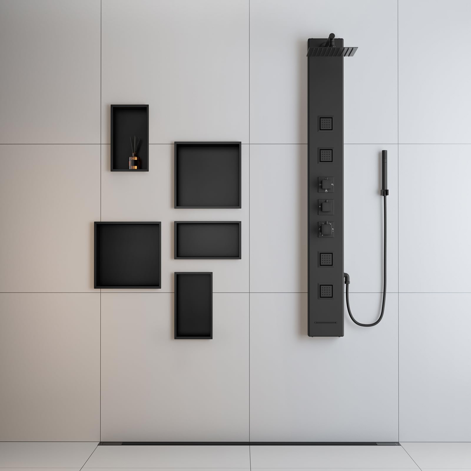 Accesorios de baño, estantes de ducha montados en la pared del Hotel, nicho de pared, gabinete de almacenamiento de champú y jabón de acero inoxidable, nicho de exhibición