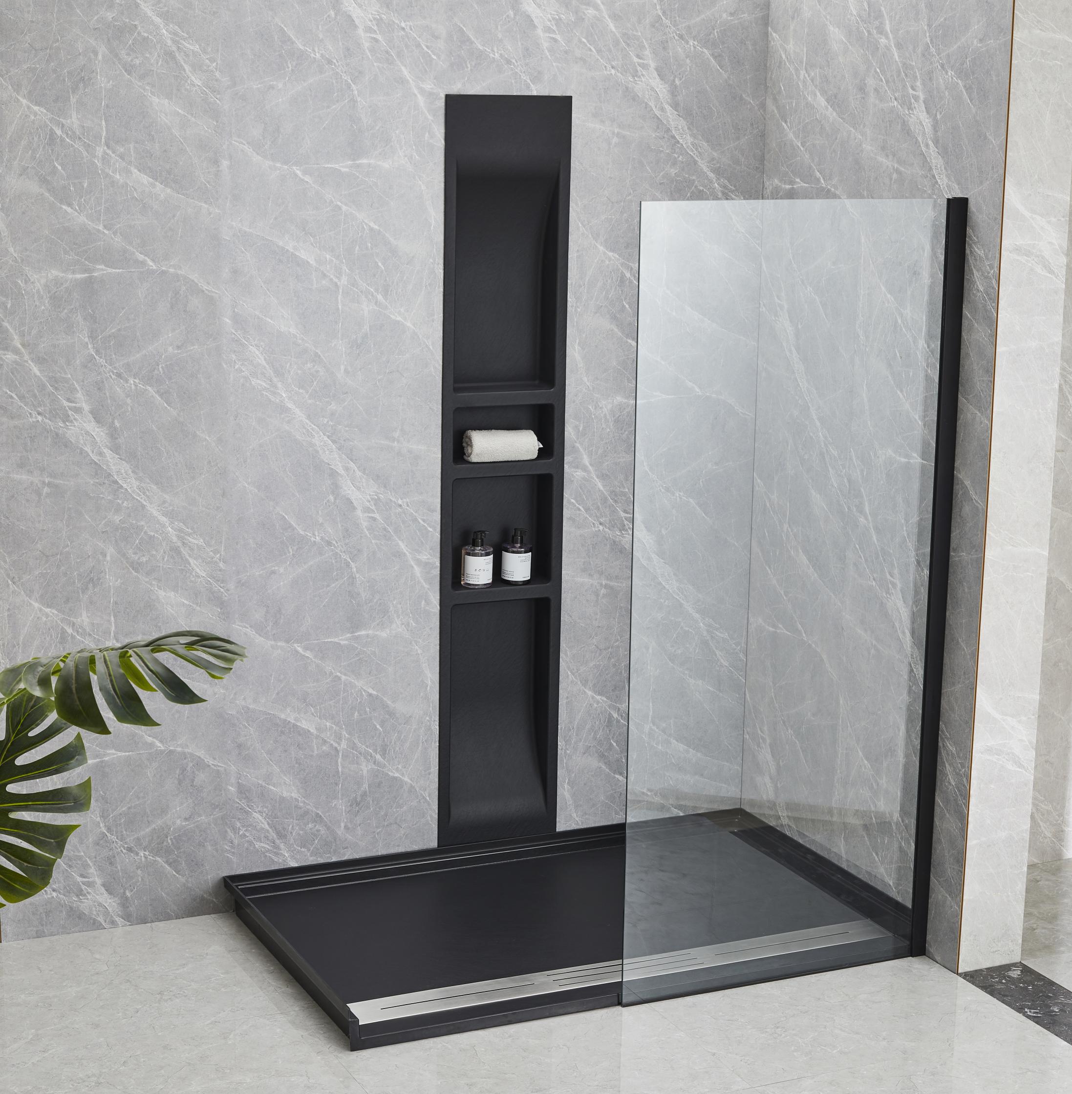 Nicho de ducha Aquacubic Glasstone listo para colocar azulejos en la pared del baño 14'*96' Nicho de ducha Triple estante empotrado