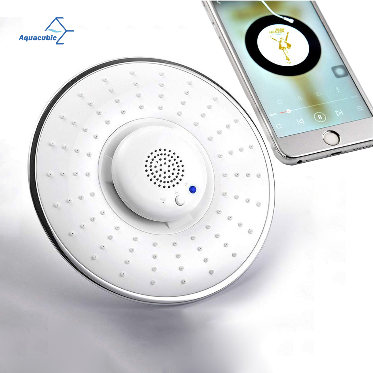 Cabezal de ducha de repuesto Bluetooth ajustable con música inalámbrica y altavoz resistente al agua para su teléfono