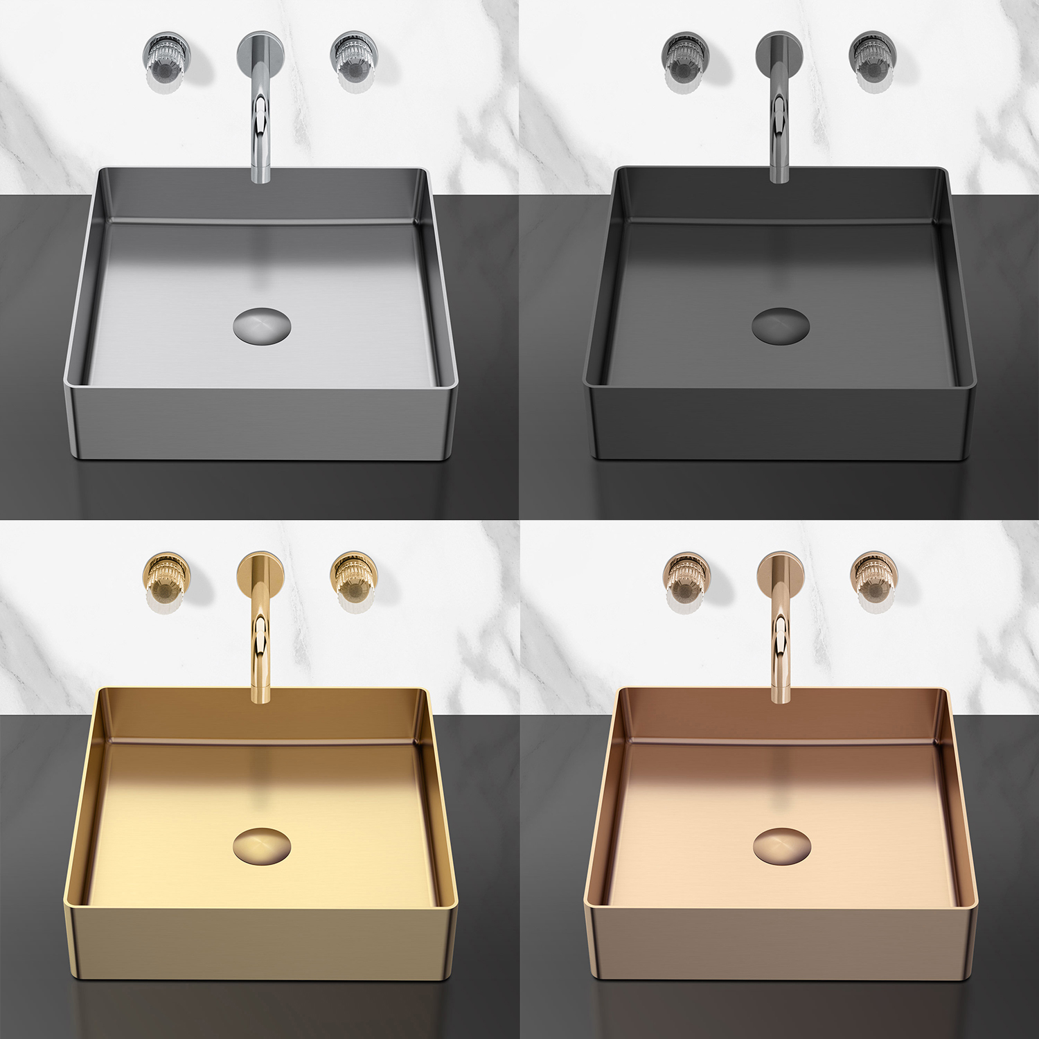 Fregadero de cocina de acero inoxidable de alta calidad, venta al por mayor, muebles de baño con forma cuadrada, artículos de lavabo artístico