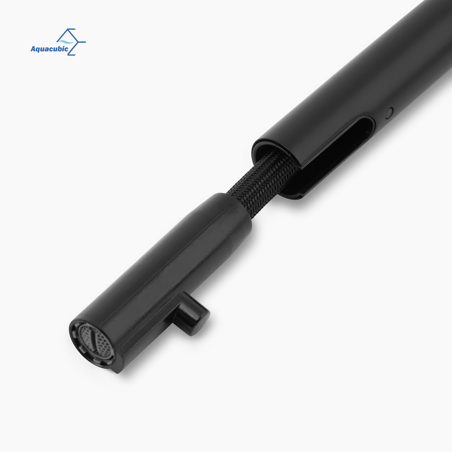 Fabricante chino 304 Ss, grifo dividido de cocina de buena calidad, grifo de cocina con pulverizador extraíble de doble orificio y manija única