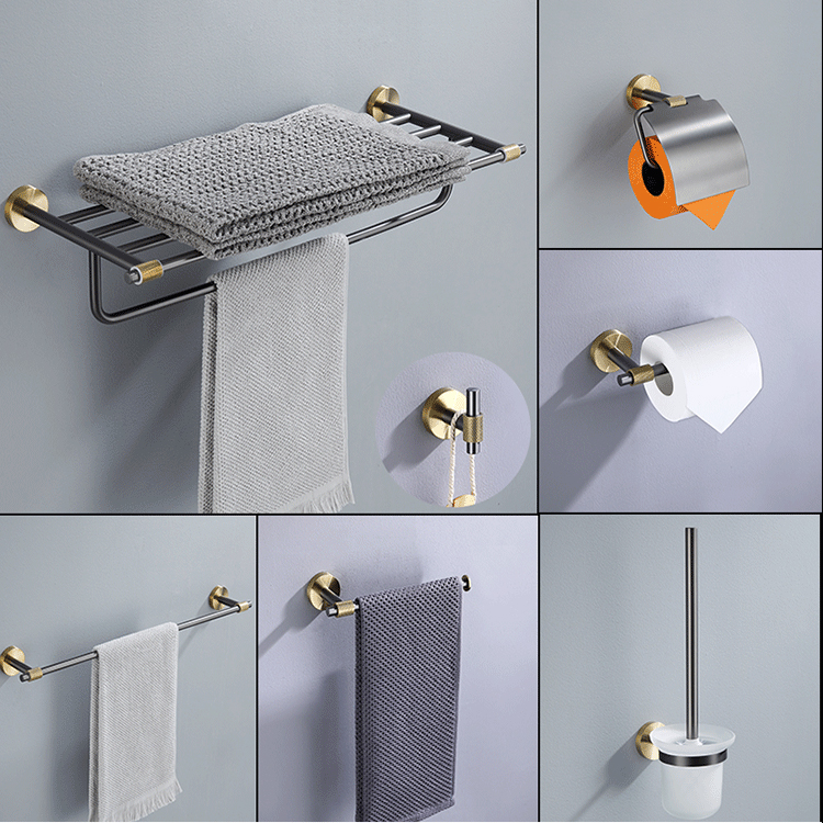 Gran oferta, barra de toalla SUS304 de alta calidad, soporte para pañuelos, juego de accesorios de baño de 7 piezas