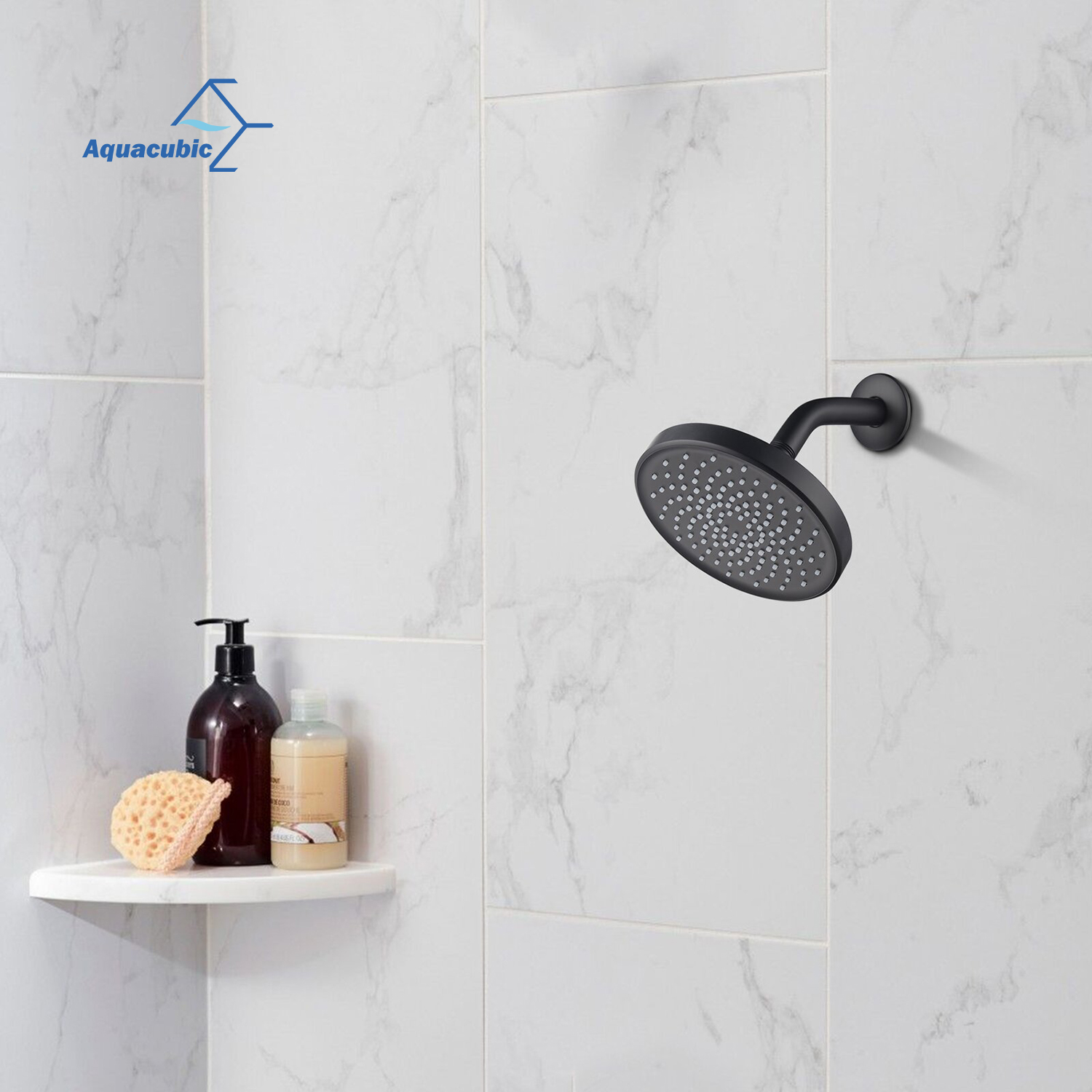 Cabezal de ducha negro mate de gran oferta, cabezal de ducha redondo de lluvia barato de fabricación profesional de 6 pulgadas