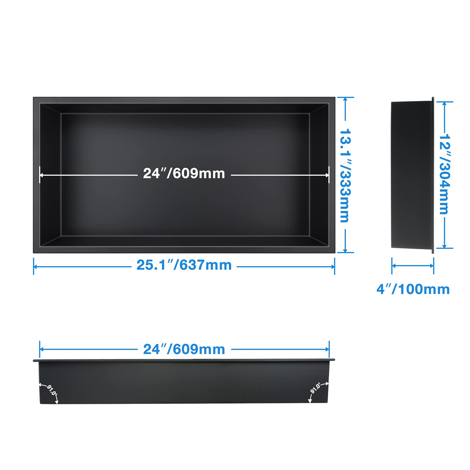 Nicho de ducha de baño negro simple y doble de acero inoxidable 304 personalizado