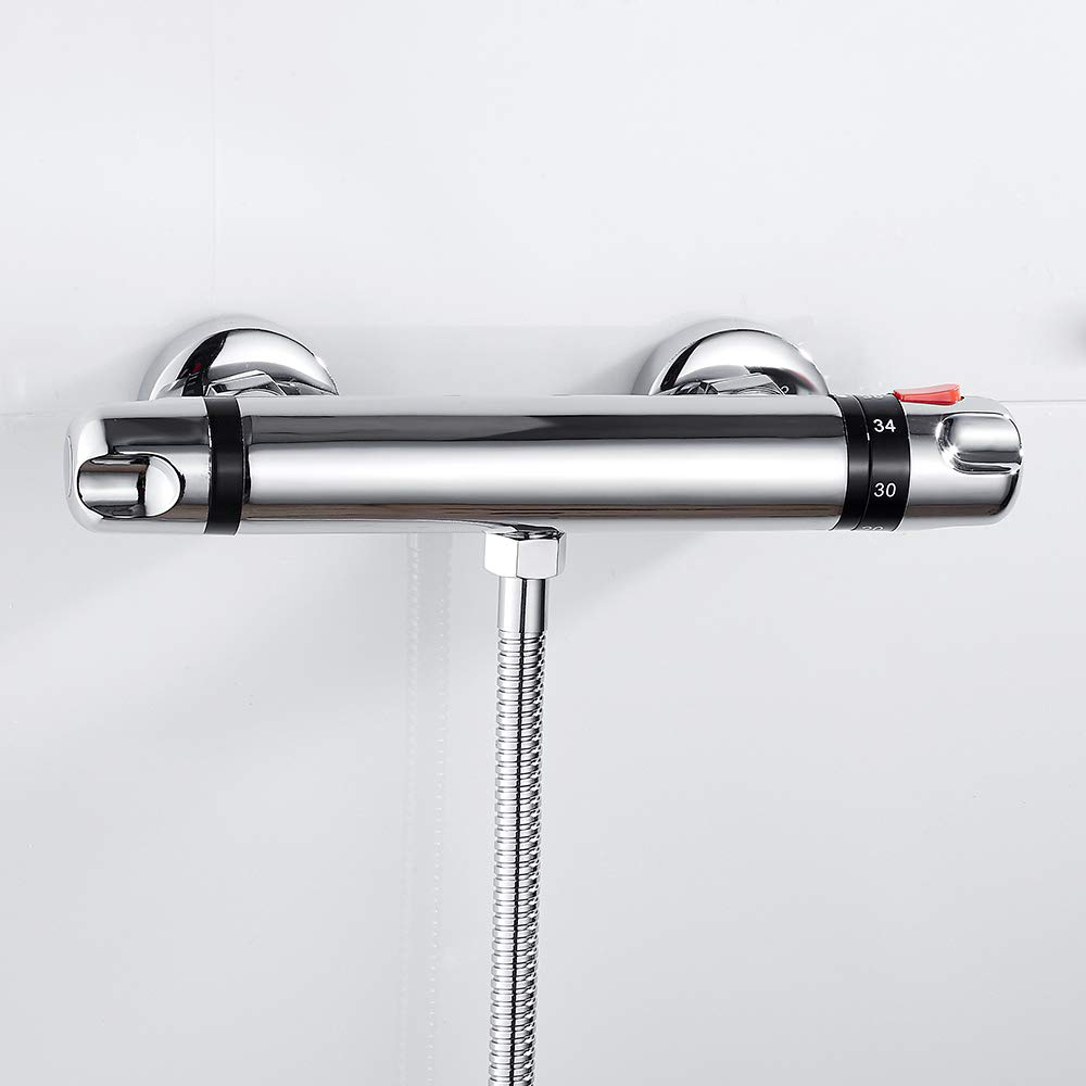 Aquacubic-grifo termostático para ducha, montaje en pared, agua fría y caliente, válvula mezcladora