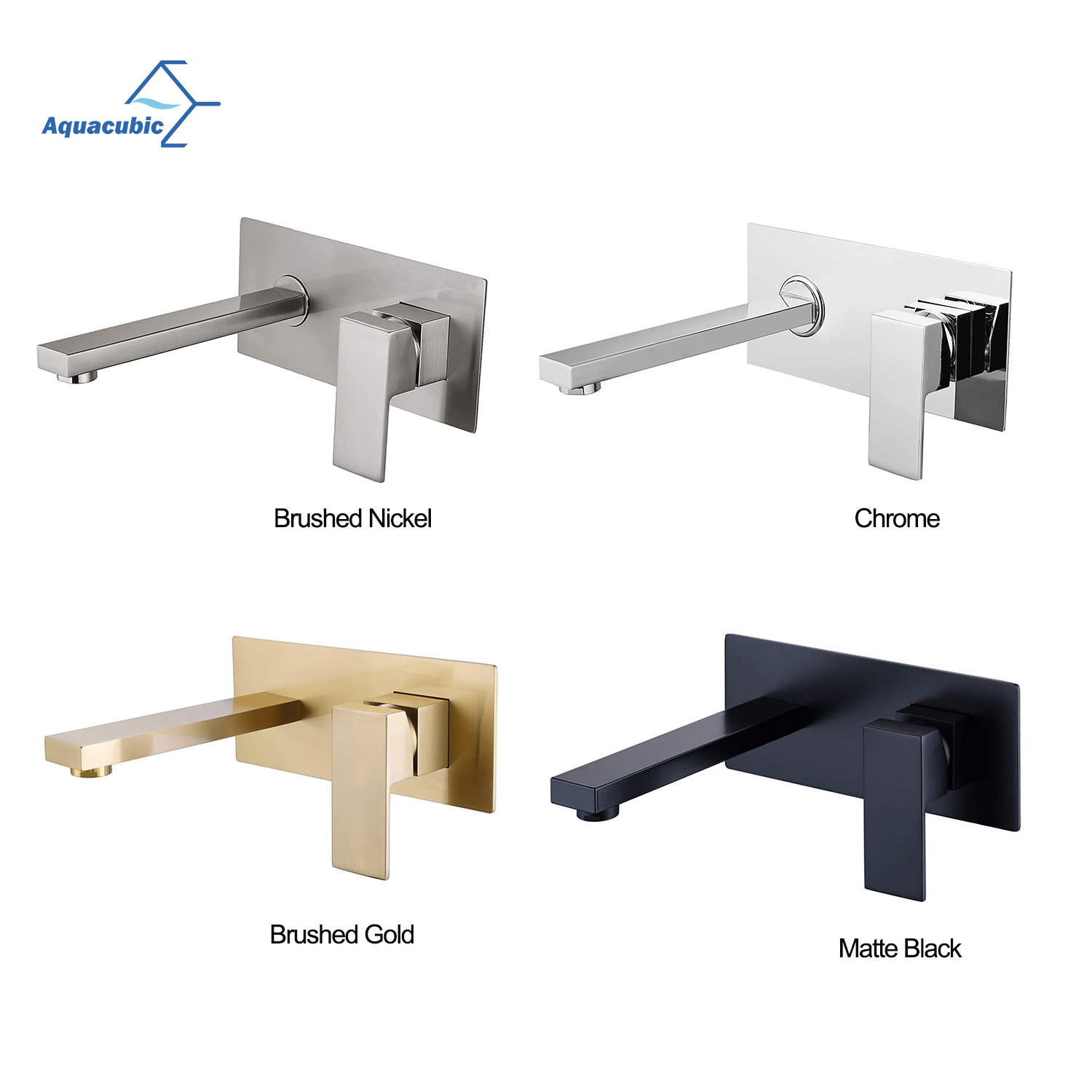 Grifo universal para lavabo de montaje en pared, cascada doble con orificio, certificado Cupc, níquel cepillado, gran oferta