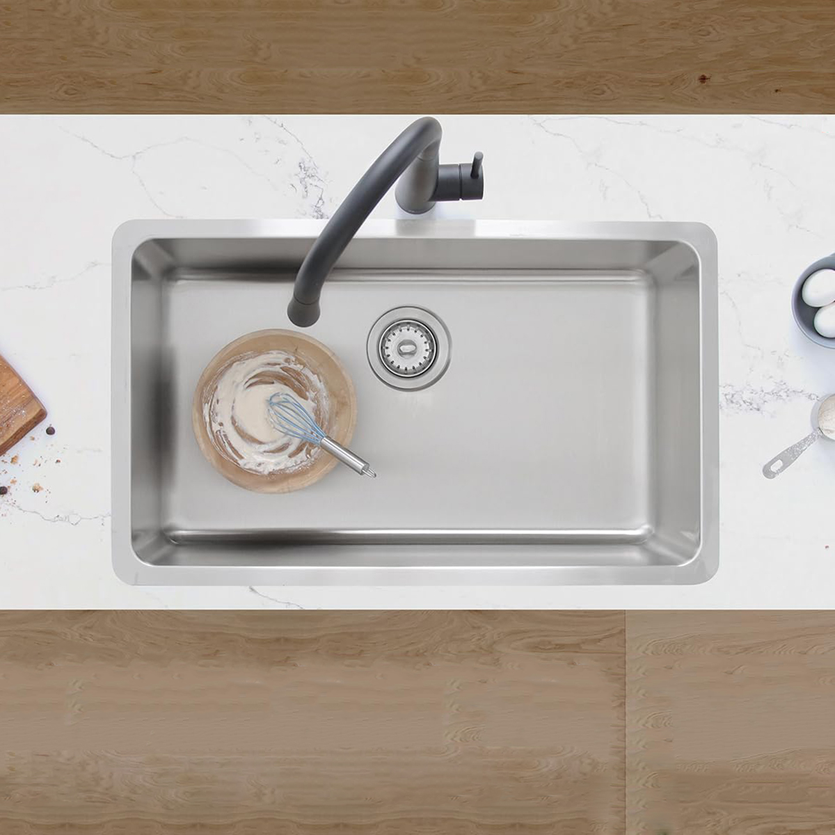 Original Venta al por mayor, fregadero de cocina de acero inoxidable con un solo cuenco certificado CUPC de 30 pulgadas, hecho en Tailandia