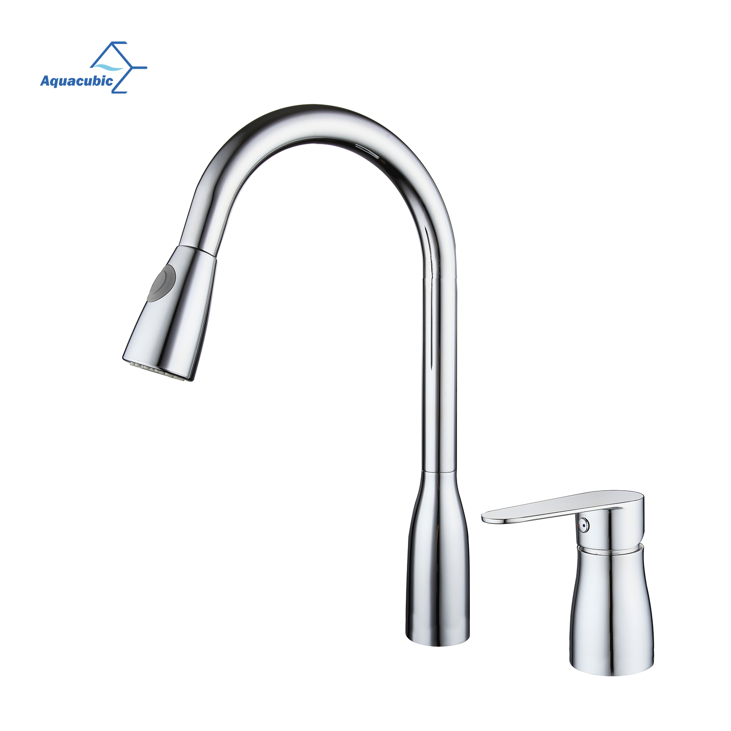 Aquacubic Unique cUPC CEC Lavabo contemporáneo pulido Grifo de cocina extraíble