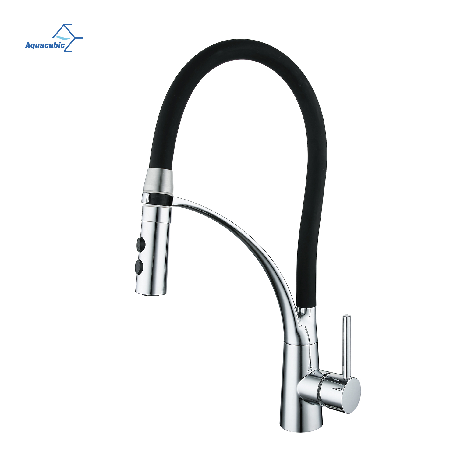 Aquacubic Unique cUPC CEC Lavabo contemporáneo pulido Grifo de cocina extraíble