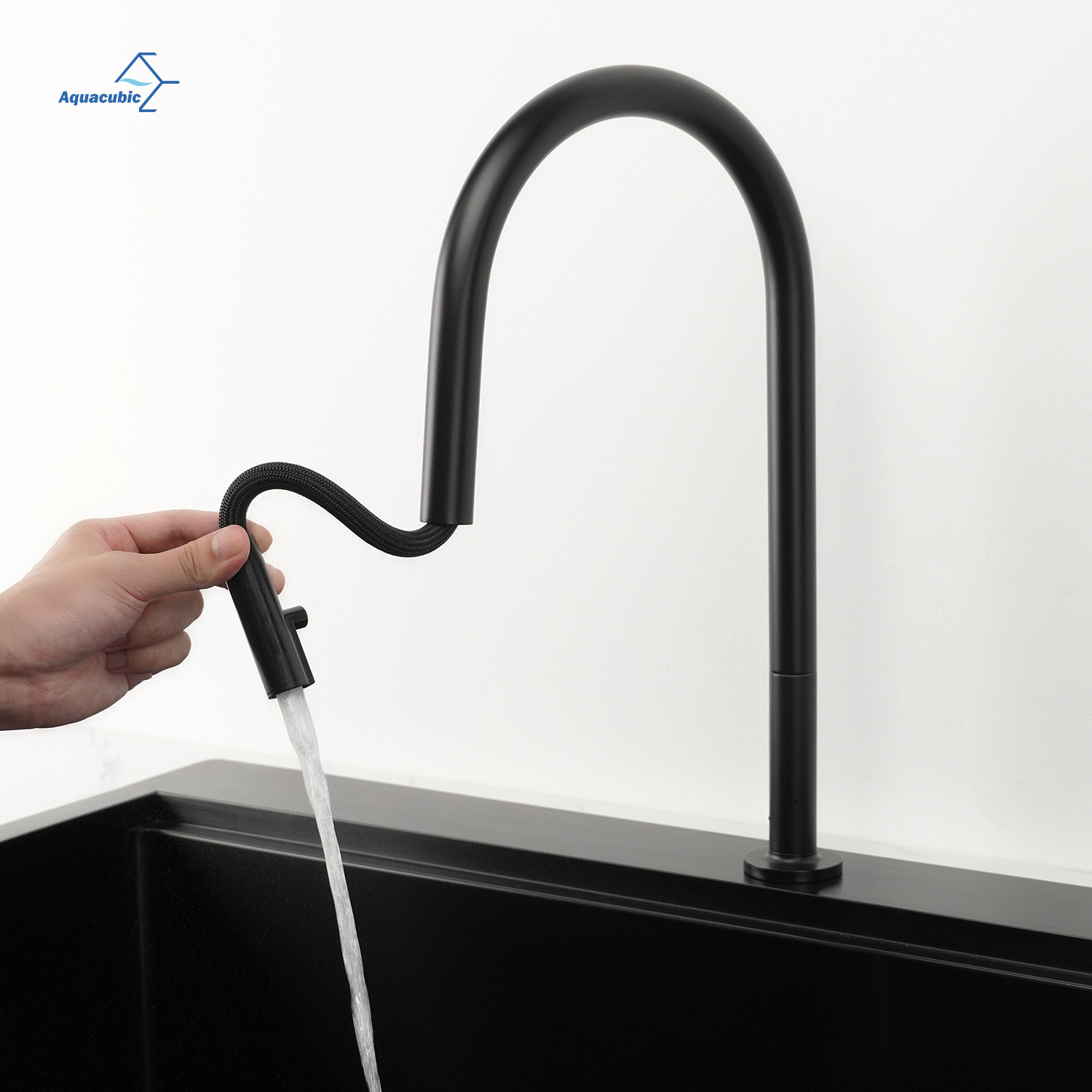Fabricante chino 304 Ss, grifo dividido de cocina de buena calidad, grifo de cocina con pulverizador extraíble de doble orificio y manija única
