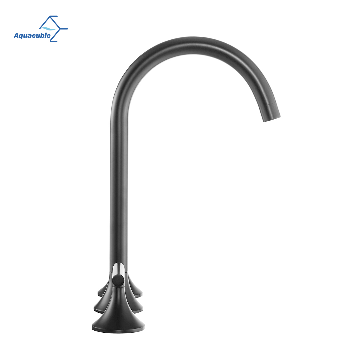 Aquacubic High-Arc CUPC Grifo de lavabo Grifo de lavabo de baño generalizado negro de 8 pulgadas