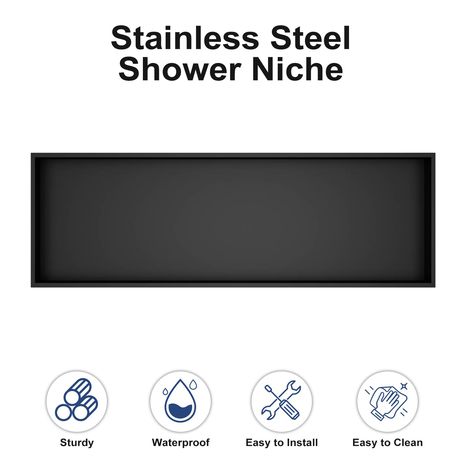 Nichos de ducha negros empotrados para baño, estante de baño de alta calidad, nicho de pared de la Ducha empotrado para baño