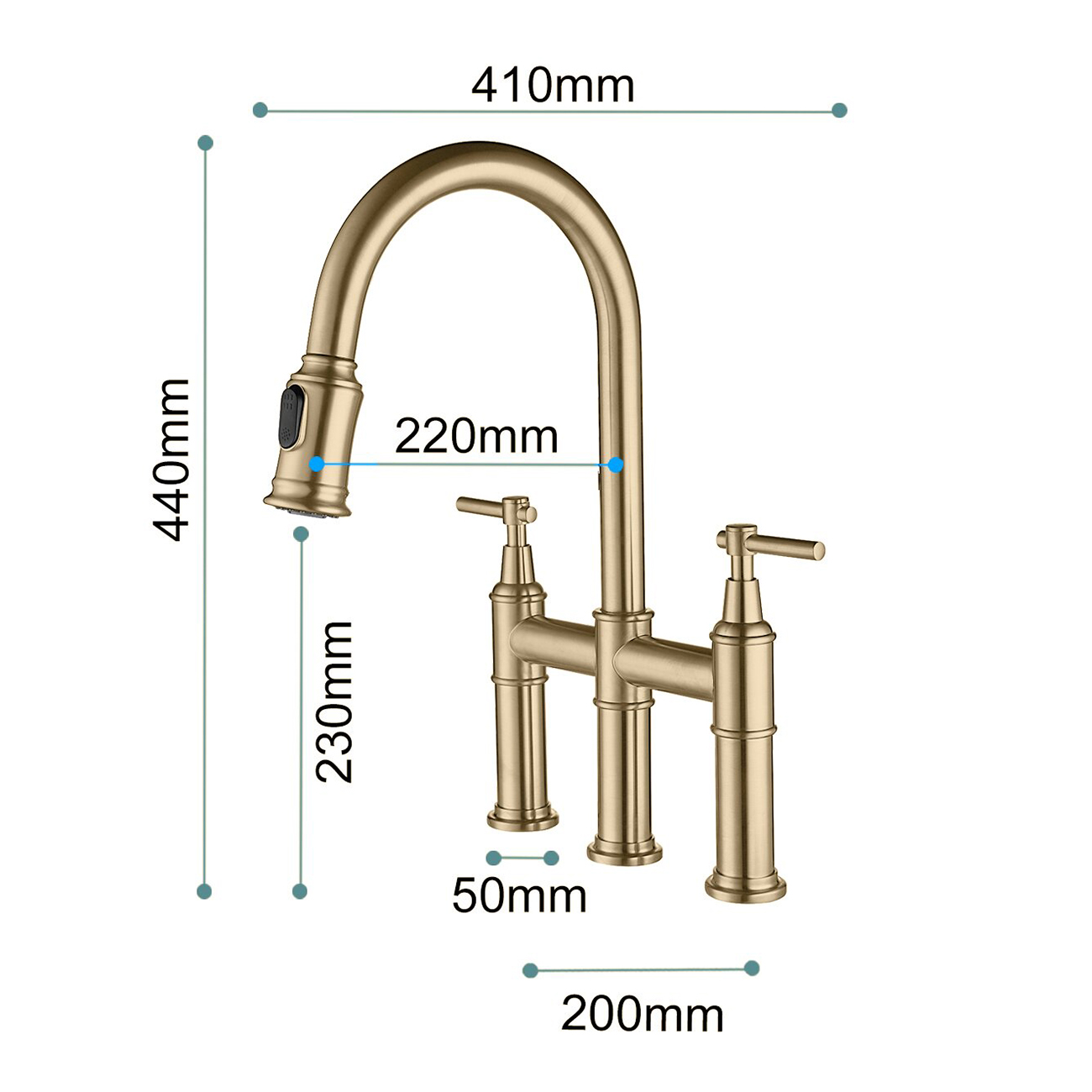 Grifo de puente para fregadero giratorio excelente para cocina