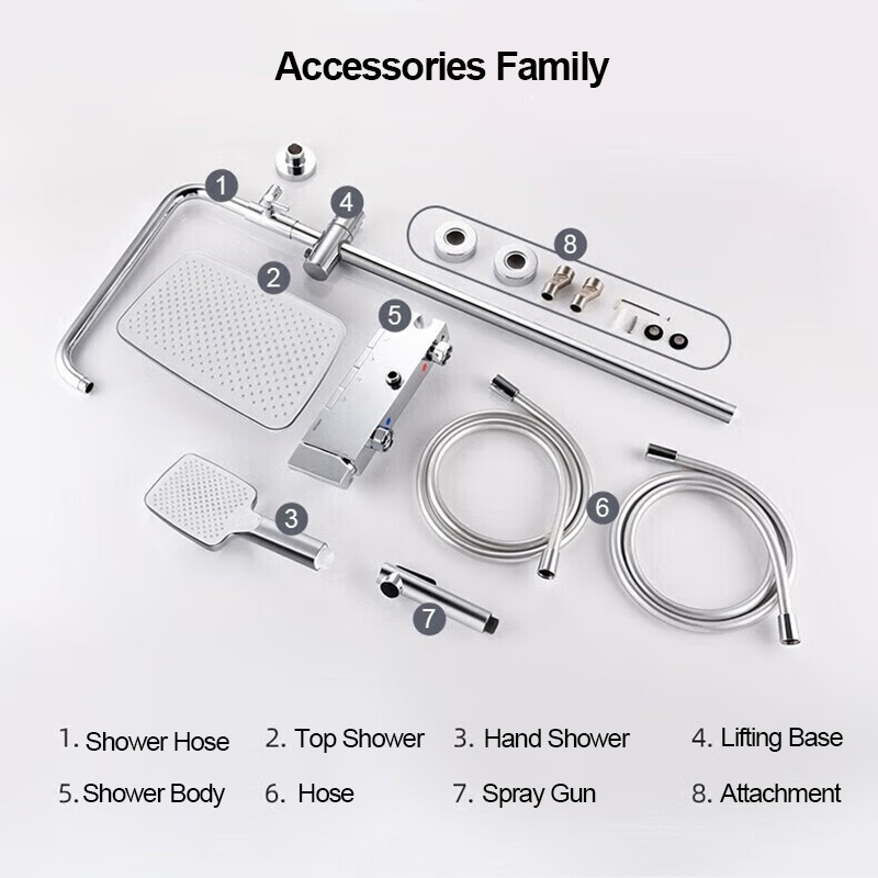 Fábrica de China Venta al por mayor Digital OEM ODM Teclas de piano Baño de hotel Duchas exuberantes Juego de baño