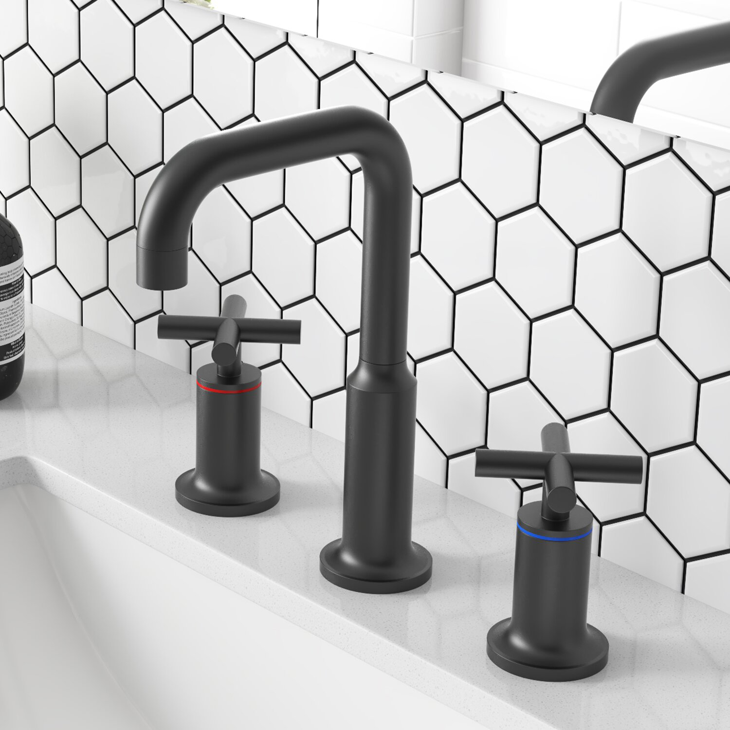 Grifo de lavabo de baño cromado de latón macizo de 3 orificios muy vendido Aquacubic