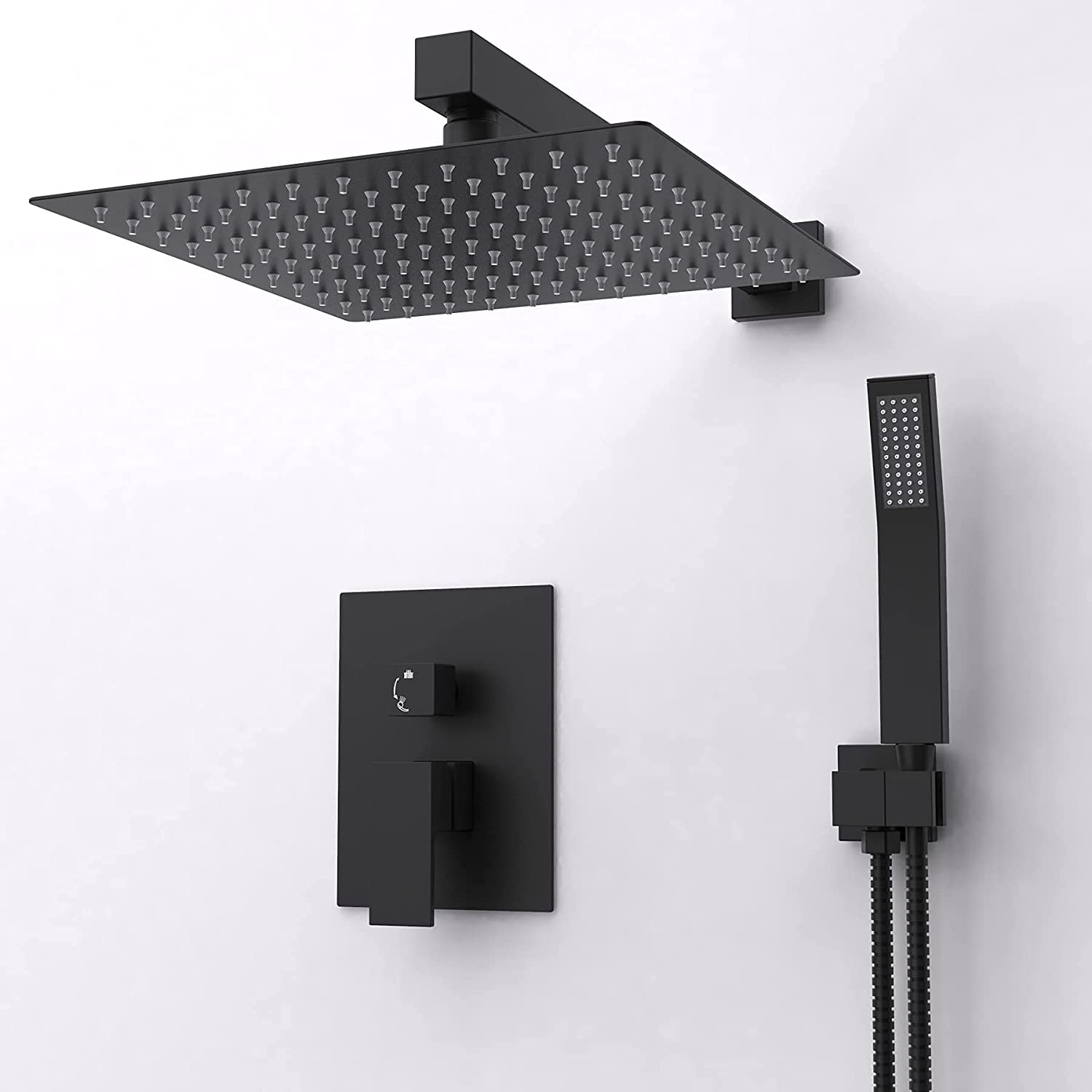 Mezclador de lluvia de baño oculto de latón de lujo, conjunto combinado de grifo de ducha, sistema de cabezal de ducha de lluvia montado en la pared