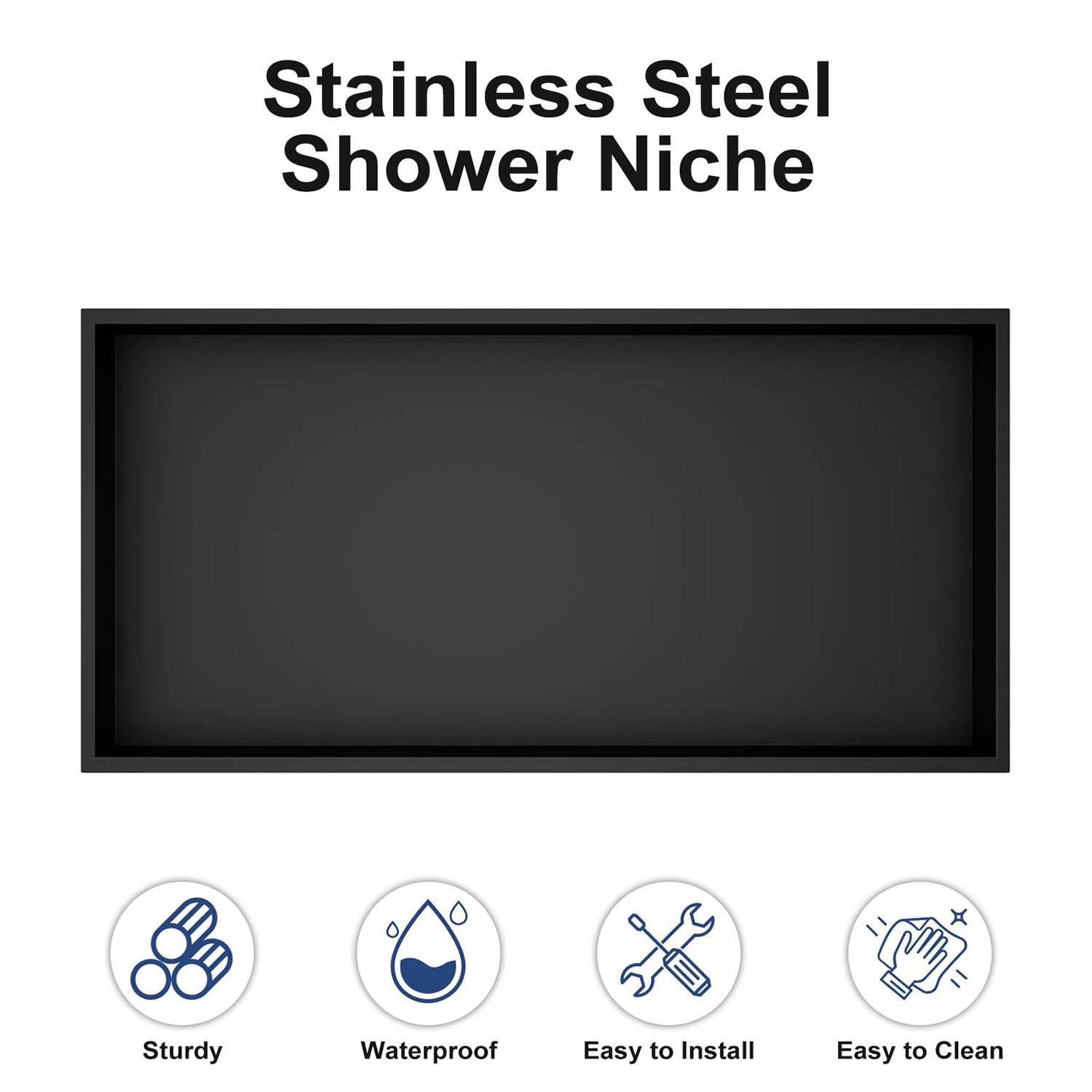 Nicho de ducha de baño negro simple y doble de acero inoxidable 304 personalizado