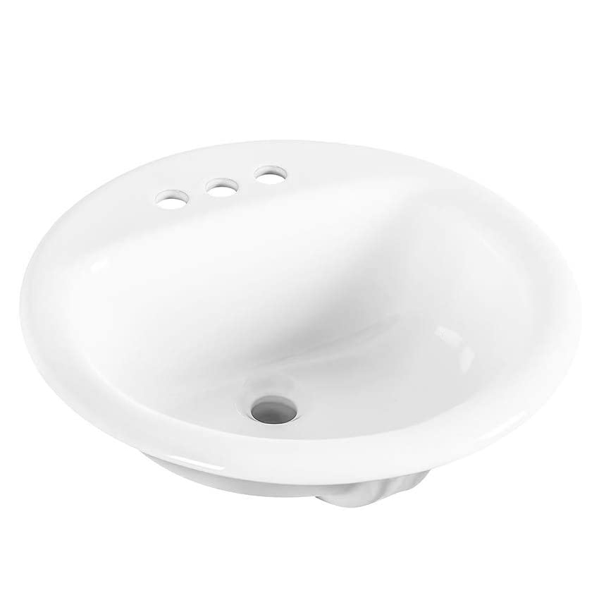 Lavabo de cerámica semiincrustado del gabinete de la vanidad del cuarto de baño de la sobremesa redonda