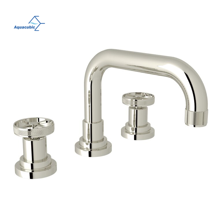 Grifo monomando para lavabo de doble manija de baño de estilo Industrial moderno Aquacubic